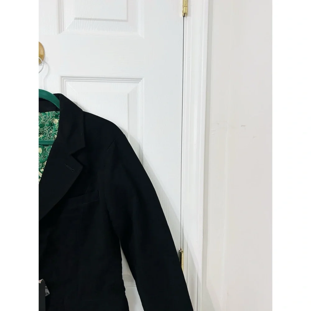 Betabrand Golden Dragon Reversible Smoking Jacket in Green/Black - Picture 4 of 14